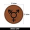 Male with Stroke and Female Sign Transgender Gender Symbol Round Iron-On Engraved Faux Leather Patch Applique - 2.5"